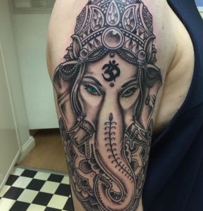 Open Trunk Ganesha Tattoo - Krishna Kutumb