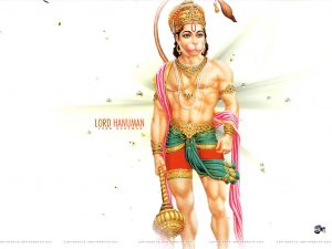 HD hanuman images - standing white background - Krishna Kutumb