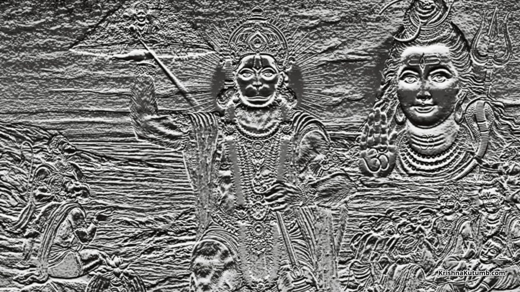 Hanumanji Silver foil image - Krishna Kutumb™